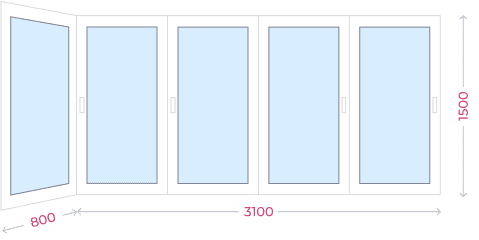 Размеры Г-образного балкона