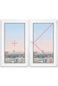 Двухстворчатое окно Rehau Brillant 1500x1800 - 1 Двухстворчатое окно Rehau Brillant 1500x1800 - фото - 1