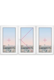 Трехстворчатое окно Rehau Brillant 2020x1080 - 1 Трехстворчатое окно Rehau Brillant 2020x1080 - фото - 1